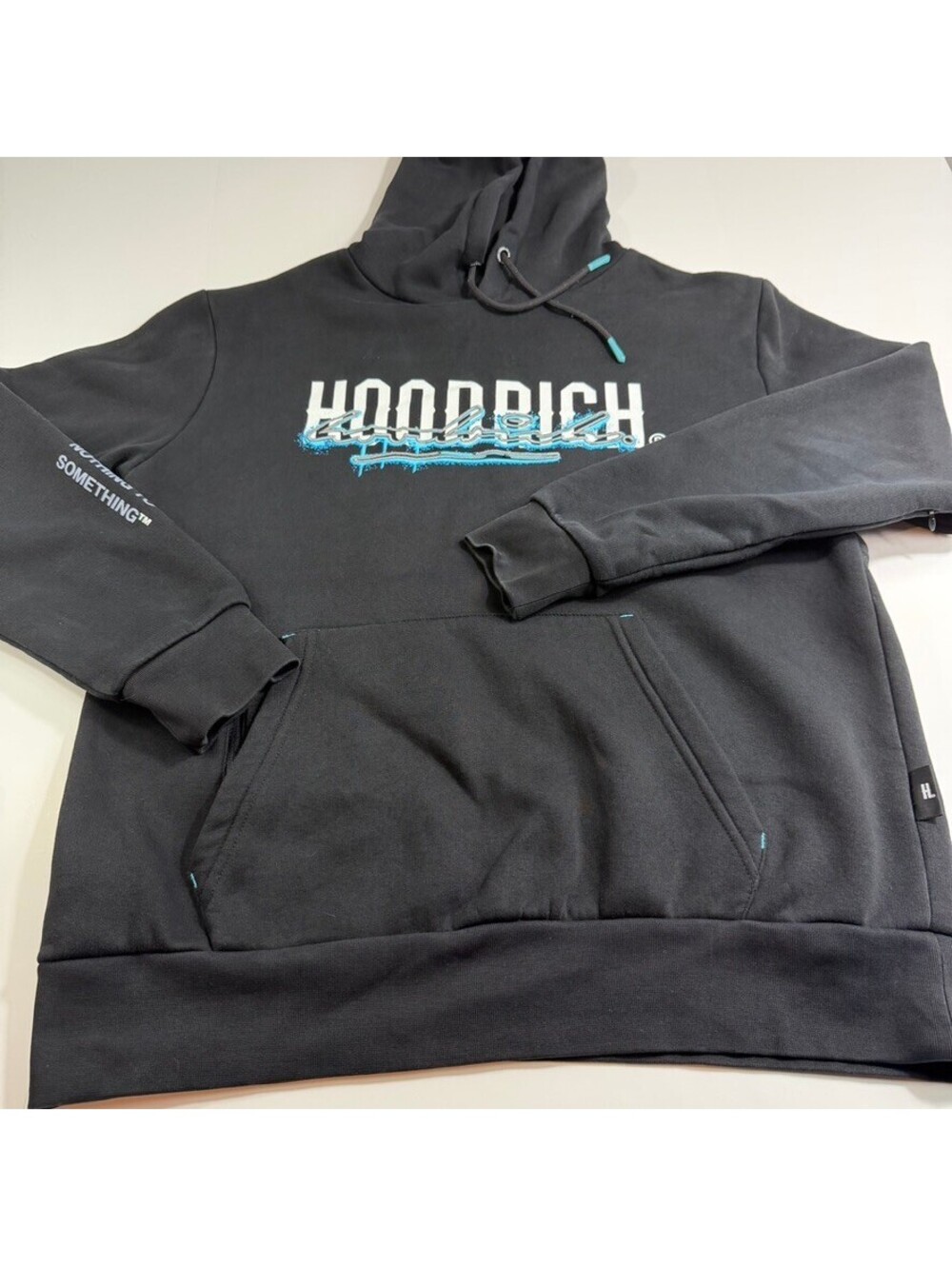Large Hoodrich OG Mens From Nothing to Something splatter drip logo Hoodie